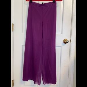 ST. John Purple silk wide leg palazzo pant